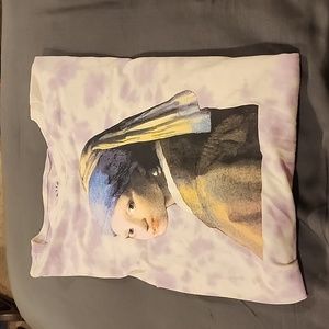 Torrid Classic Fit Crew Tee Pearl Earring Lavender Wash 1X 14-16